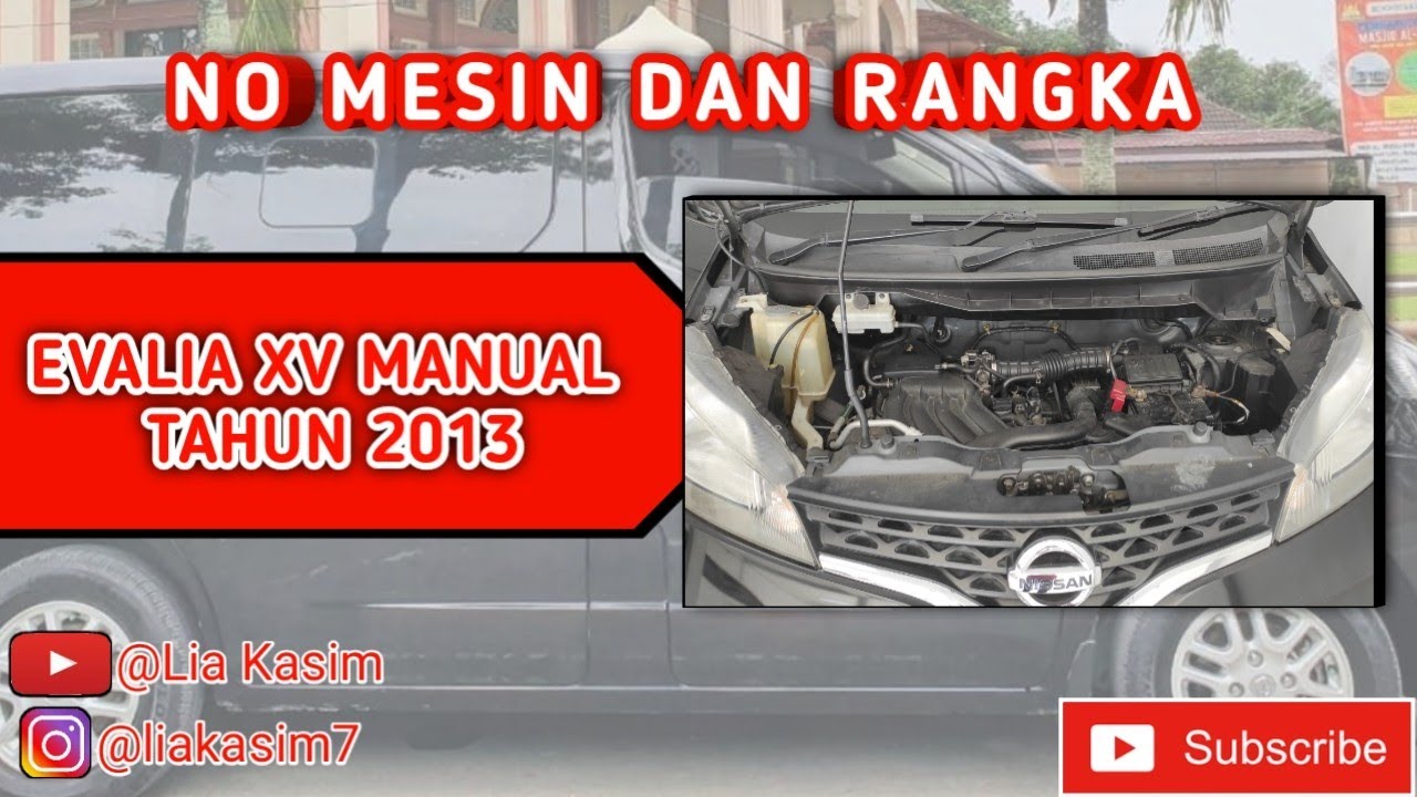 Nomor Rangka Mobil Nissan Evalia 