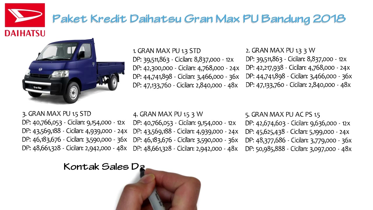 Harga Kredit Daihatsu Gran Max Pick Up 