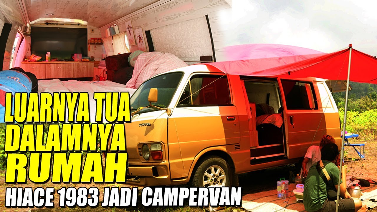 TOYOTA HIACE 1983 LUARNYA BOLEH TUA DALAMNYA MEWAH NYAMAN BANGET CAMPERVAN INDONESIA toyota hiace jadul - medium