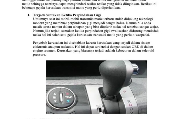 Masalah Mobil Matic Tidak Bisa Mundur
