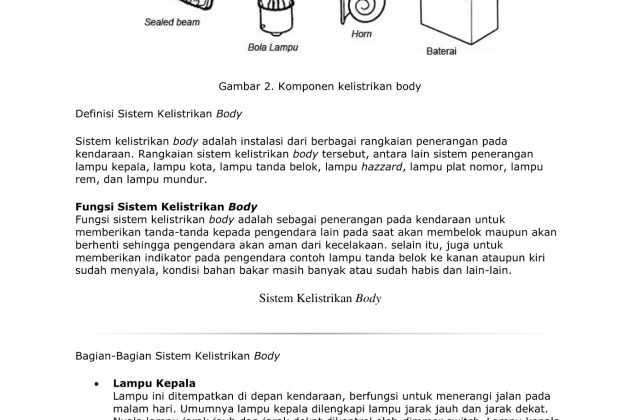 Kelistrikan Body Mobil
