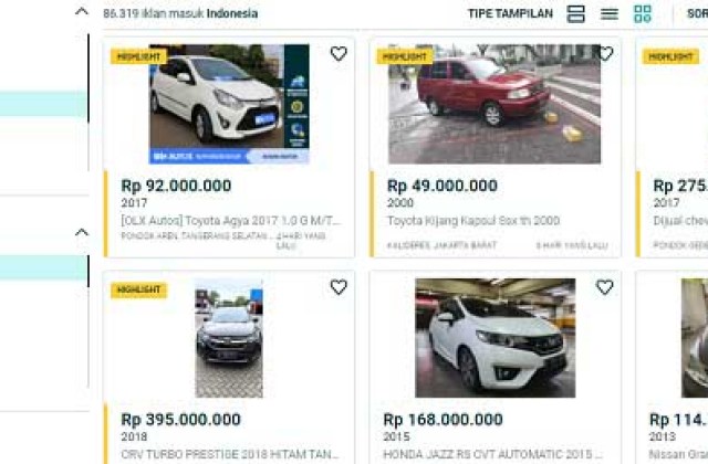 Cara Jual Mobil Bekas Online
