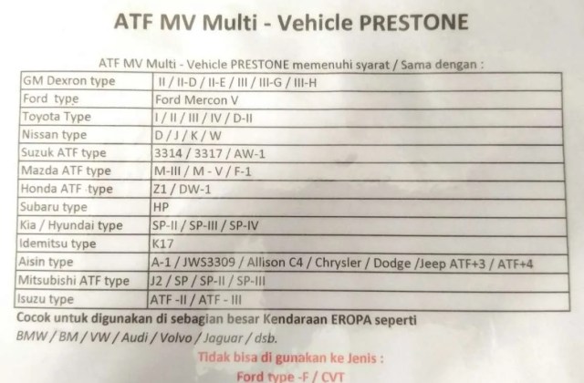 Oli Transmisi Matic Nissan Evalia 